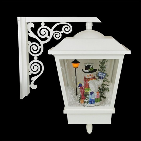 Go-Go 17.75 in. Lighted Musical Snowman Wall Mounted Snowing Christmas Street Lamp GO72652 - main